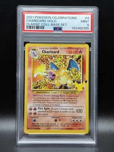PSA 9 MINT Charizard 4 Celebrations Classic Collection Holo Pokemon Card