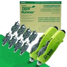 Double Sided Tape with Retractable Dispenser Roller - Permanent, Acid Free, T...