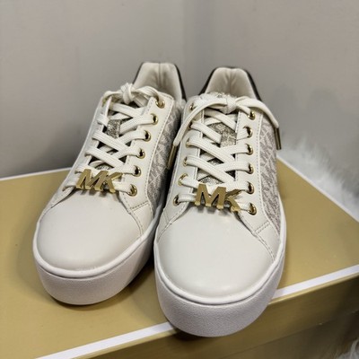 Michael Kors Poppy Lace up Shoes MK SIGNATURE | New With Box | Size 6 | vanilla
