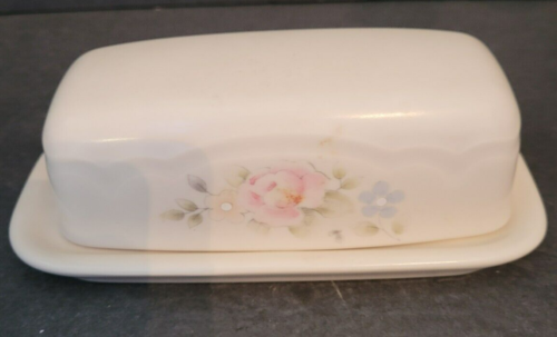 Pfaltzgraff Tea Rose Butter Dish Vintage Stoneware (AH-7-M-6) - Picture 1 of 6