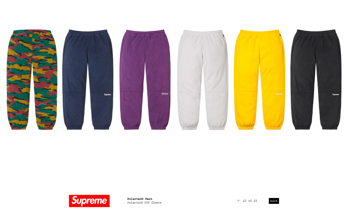 SUPREME POLARTEC PANT (NAVY BLUE) (XL) FW23 SWEATPANT LOOSE SUPREME POLARTEC PANT (NAVY BLUE) (XL) FW23 SWEATPANT LOOSE