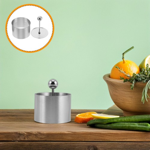 2 Stampi Rotondi in Acciaio Inox con Pulsante, Utensili Cucina Multifunzionali - Foto 9 di 12