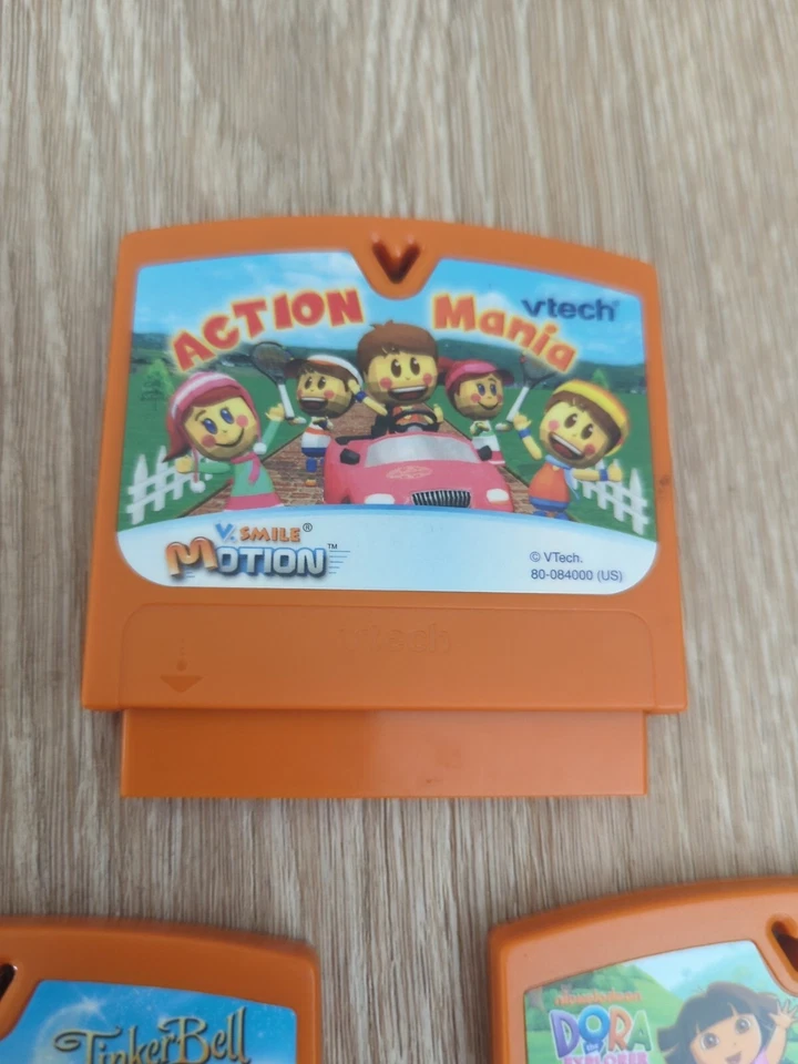 5 VTech V.Smile Motion Learning System Games Dora Mickey Tinkerbell Handy Manny - Image 3 of 4