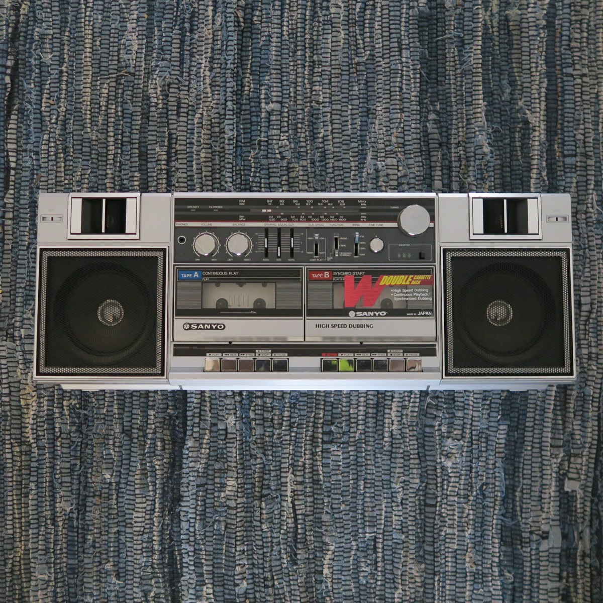 Retro Sanyo M W220K Boombox, Vintage, Ghetto Blaster, Rare, Made