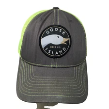 Goose Island Beer Co Mens Meshback Snapback Hat Gray Yellow Embroidered Logo