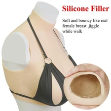 Silicone Breast Form Plate Fake Boobs Silicone Gel Filler G Cup Crossdresser