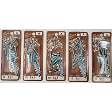 Midwest Fastener #8 X 1" Sheet Metal Screws Hex Head Slotted 10 Pk Lot of 5