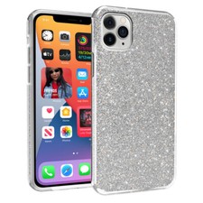 Cover Custodia Brillantini 3 In 1 Tpu Glitter per Apple Iphone 11 Pro Nero