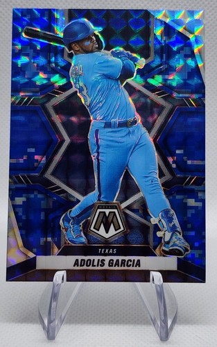 2022 Panini Mosaic Blue Camo Prizm #134 ADOLIS GARCIA Texas Rangers - Picture 1 of 2
