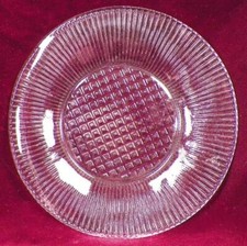 Jeannette Homespun Plate Only 4 Child's Tea Set Crystal Depression Glass