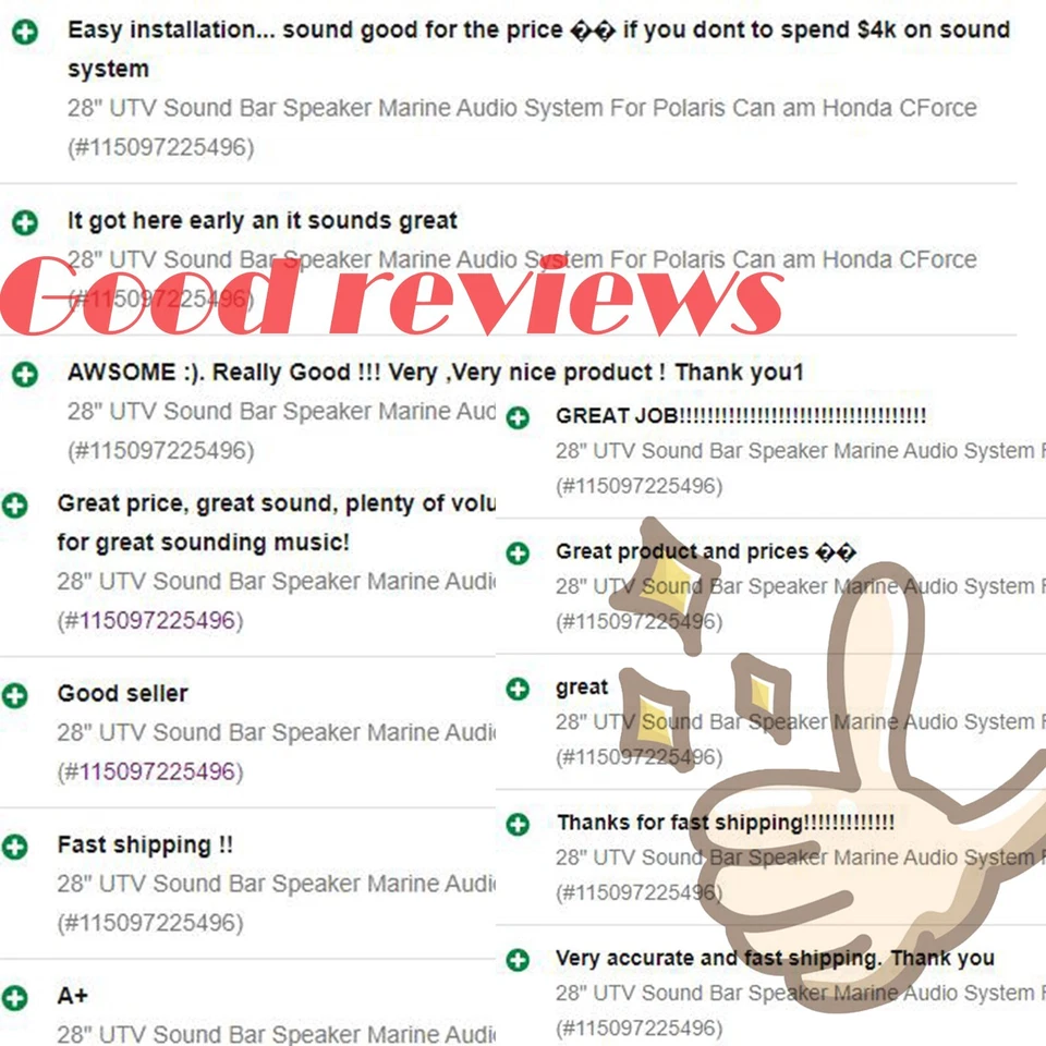 28英寸UTV条形音箱扬声器海洋音频系统适用于Polaris Can am本田CForce — 第 2/4 张图片
