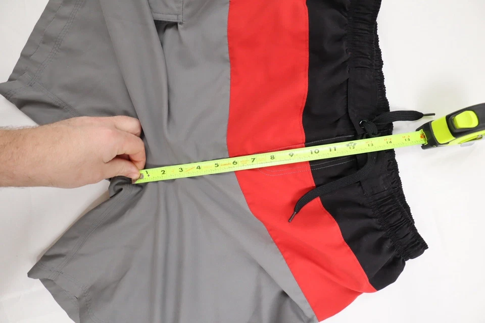 Trader Bay Men's Medium (M) Black Red Gray Mesh Lined Swimming Swim Shorts - Image 3 of 4