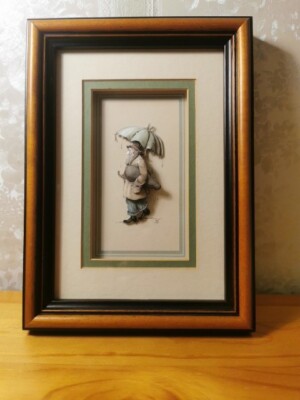 Anton Peck 3D Art, Musician In Rain, Decoupage picture 16cm x 22cm