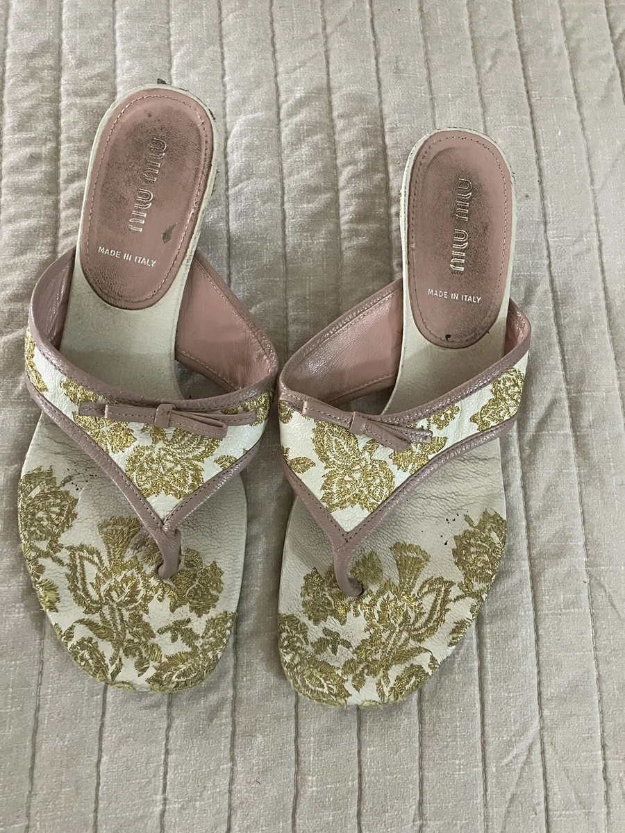 Miu miu shop flower sandals