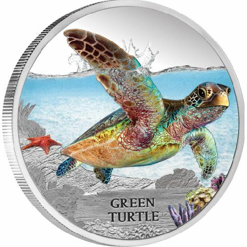 TUVALU 1 Dollar 2014 1 oz Silver Proof 'Green Turtle' Box/CoA | eBay