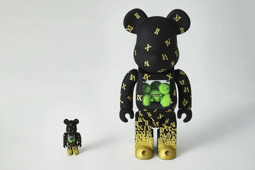 BE@RBRICK SHARFEE #3 100% & 400% Green Apple MEDICOM TOY bearbrick 