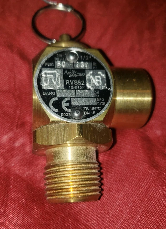 Apollo Valve 10-512 Series Brass Safety Relief Valve, ASME Steam, 50 psi Set... - Image 2 of 4