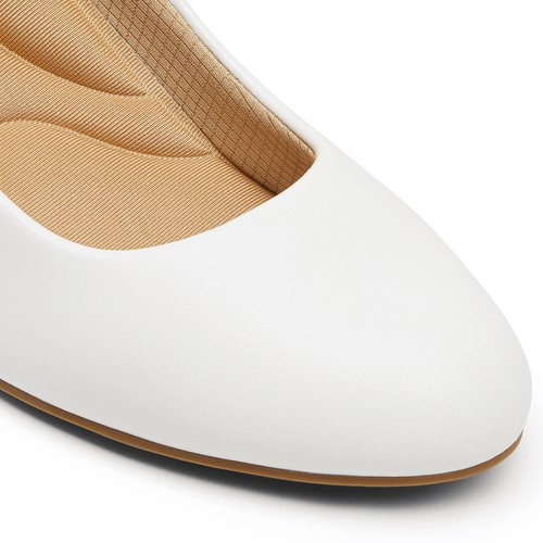 Women Slip On Low Chunky Heel Close Toe Office Dress Wedding Pump Shoes - Picture 24 of 38