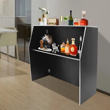 Portable Bar Cabinet Foldable Bar Portable Event Bar Rectangular Freestanding