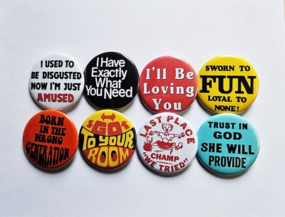 Vintage Reproduction Pinback Buttons Magnets & Bottle Openers. Set 28