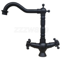 Oil Rubbed Bronze Bathroom Faucet Double Handle Hot-Cold Mixer Mixer Tap znf318