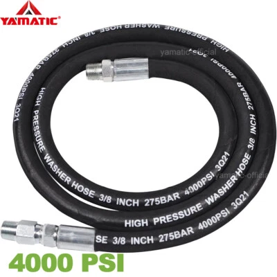 YAMATIC Pressure Washer Whip Hose 3/8" Jumper Hose w. Stainless Steel Connector
