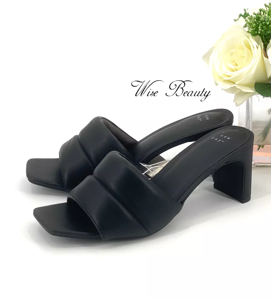 Open toe sales slide heels