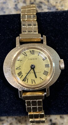 Vintage 60s Timex Watch Women Gold Tone Oval Case. Manual  display picture 1