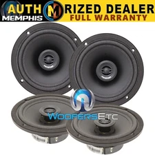 4 PIECES MEMPHIS SRX62 6.5" CAR AUDIO COAXIAL 2-WAY MYLAR TWEETERS SPEAKERS NEW