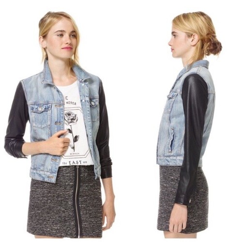Aritzia Talula Jean Jacket Leather 