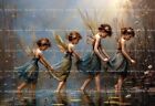 Fairies Crossing River Art Print, Cottagecore, Fairytale Poster Fairy Decor D748
