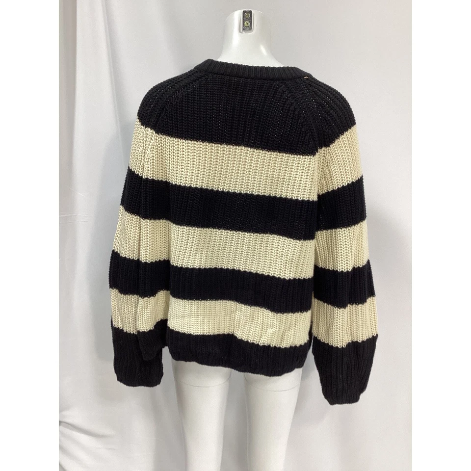 Suéter Terciopelo 'Ciara' Negro Cuello Redondo Rayas Talla L Foto 3 de 4