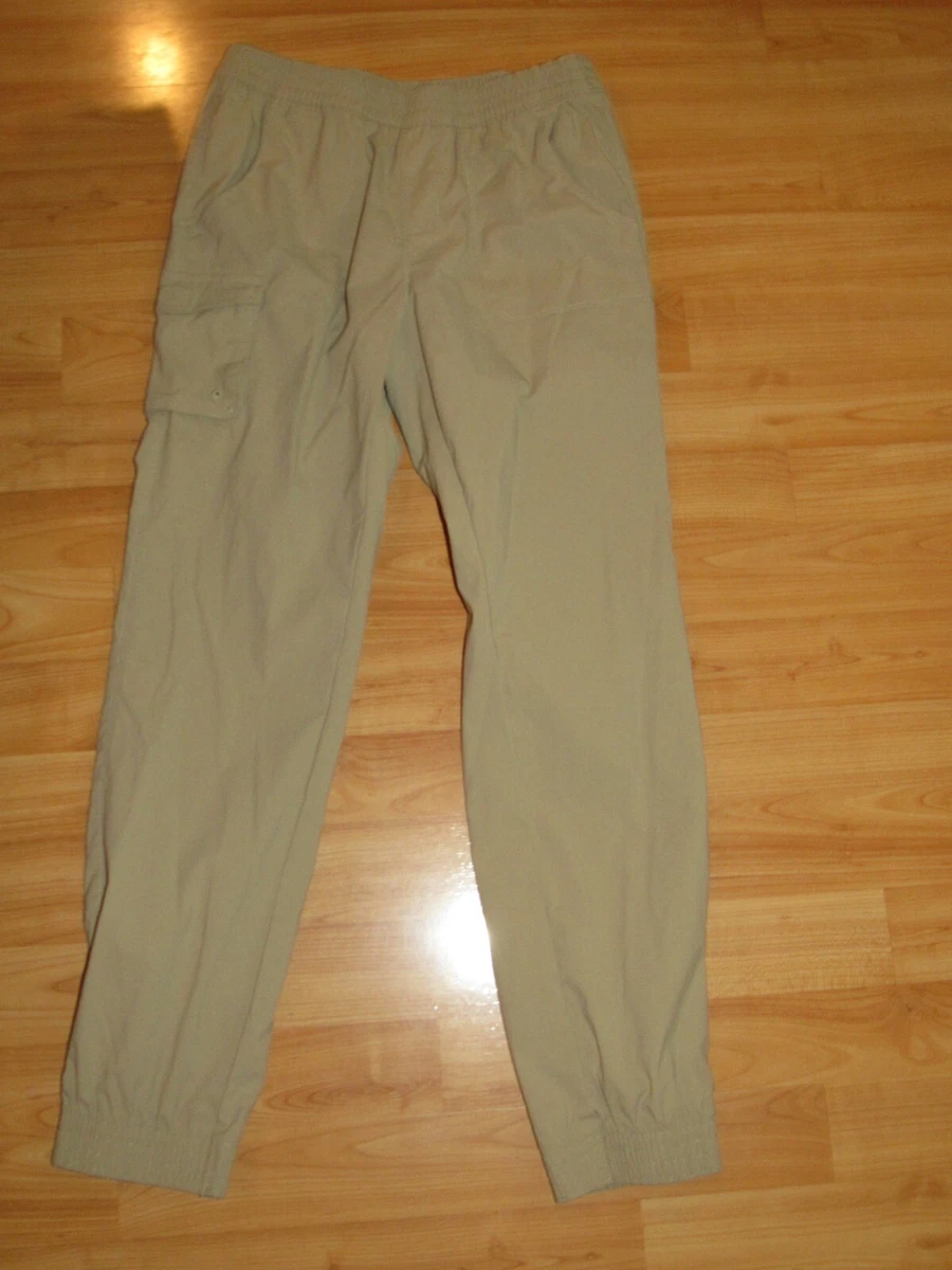 COLUMBIA Boys Medium 10 12 Tan Nylon Jogger Pants Hiking Nylon