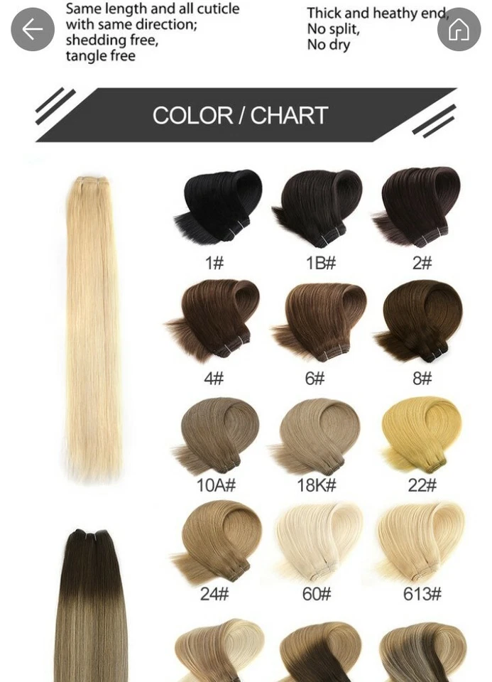 Extensiones de cabello humano rectas Remy de 20"" marca K.S #2 Foto 2 de 4