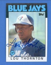 Lou Thorton Autograph Signed 1986 Topps Toronto Blue Jays