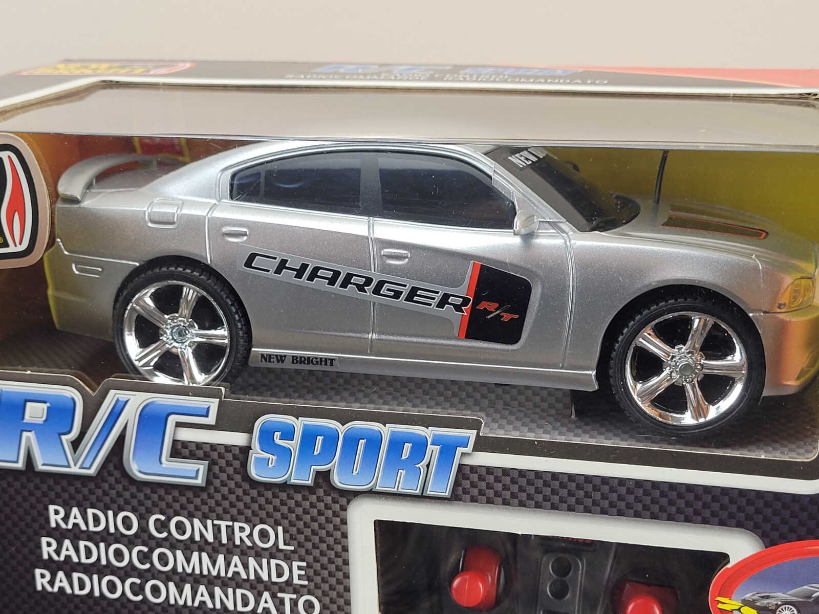 New Bright R/C Remote Control Car Dodge Charger R/T Silver eBay