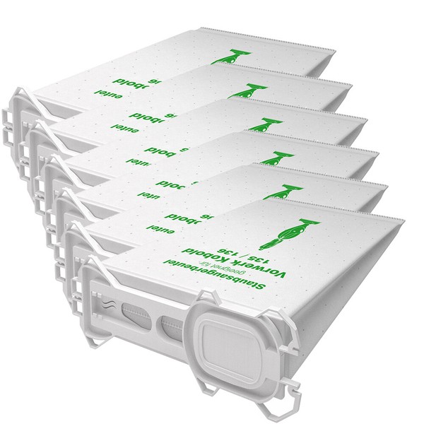 6 Staubsaugerbeutel Geeignet FüR Vorwerk Kobold 135 135SC 136 FiltertüTen Fp-image