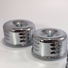 Pair 2 Chrome Louvered Air Cleaner Assembly 1 2 Bbl Barrel Carburetor Hot Rod