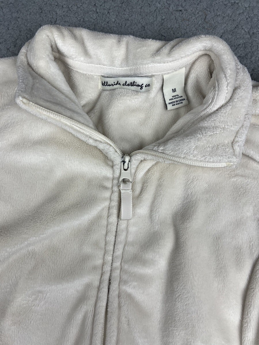 のん！ Telluride Clothing Co Fleece Jacket Womens Medium Full Zip White