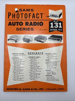 Sams Photofact Audo Radio Series  AR 131     October  1972 T2
