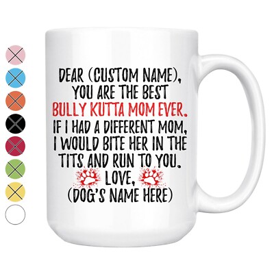 Personalized Bully Kutta Dog Mom Coffee Mug, Indian Mastiff Owner Women Gift