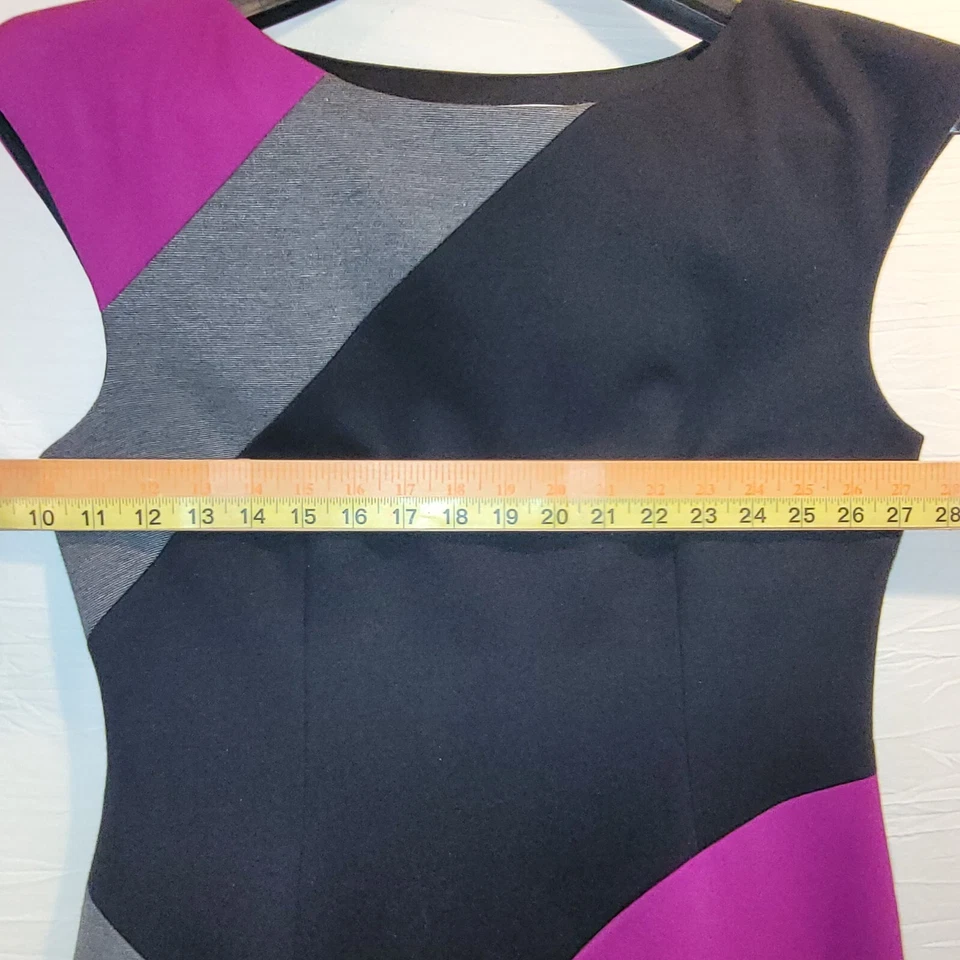 Vestido Vaina Maggie London Elastizado Fuscia Negro Gris Sin Mangas Oficina Mujer 12 Foto 4 de 4