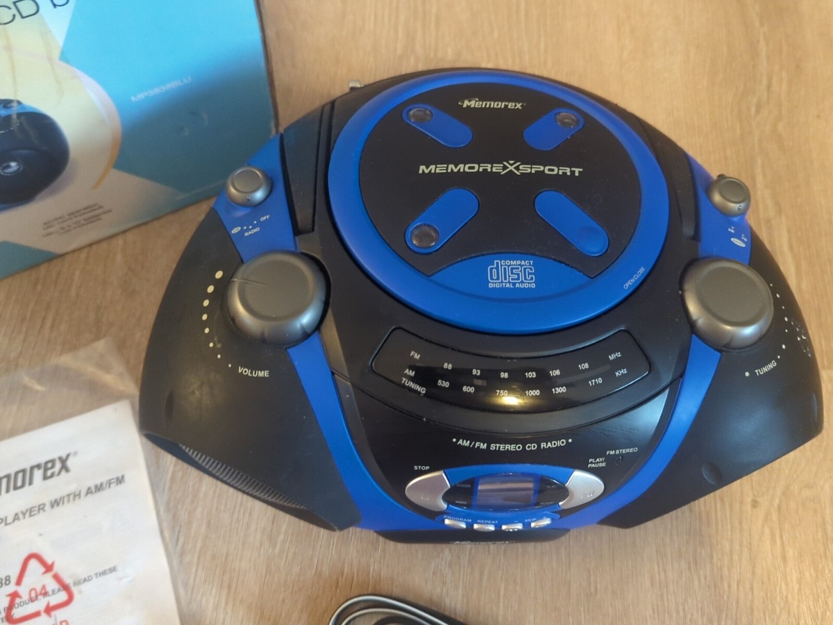 Memorex MP3838 Blue CD AM/FM Radio Boombox | eBay