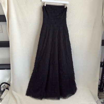 Robe Cocktail BCBG MAX AZRIA - Noire Combinaison - Sans Bretelles (strapless) En Tulle - Taille 4 - Neuve Avec étiquettes