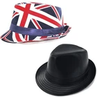 Mens Trilby Hats UK Unisex Union Jack UK Flag Lining Band GB Trilby Hat Bandana