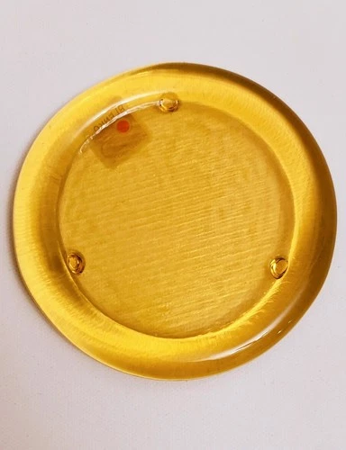 BLENKO Glass 4" Sun Catcher Amber Glass Coaster w/ Original Sticker