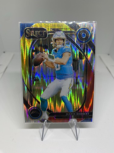 2024 Panini Select - Club Level Justin Herbert #232 Red & Yellow Shock Prizm