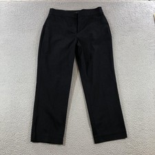 Ann Taylor Factory Pants Womens 4 Black Cropped Twill The Crop Slim Leg Mid Rise