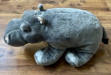 Wild Republic Hippo Plush 12" Cuddlekins Gray Stuffed Animal Realistic Toy