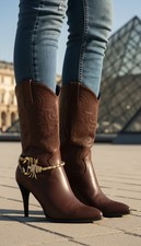 Damski błyszczący złoty metalowy łańcuszek 2 botki bransoletka buty kostka skorpion charm biżuteria